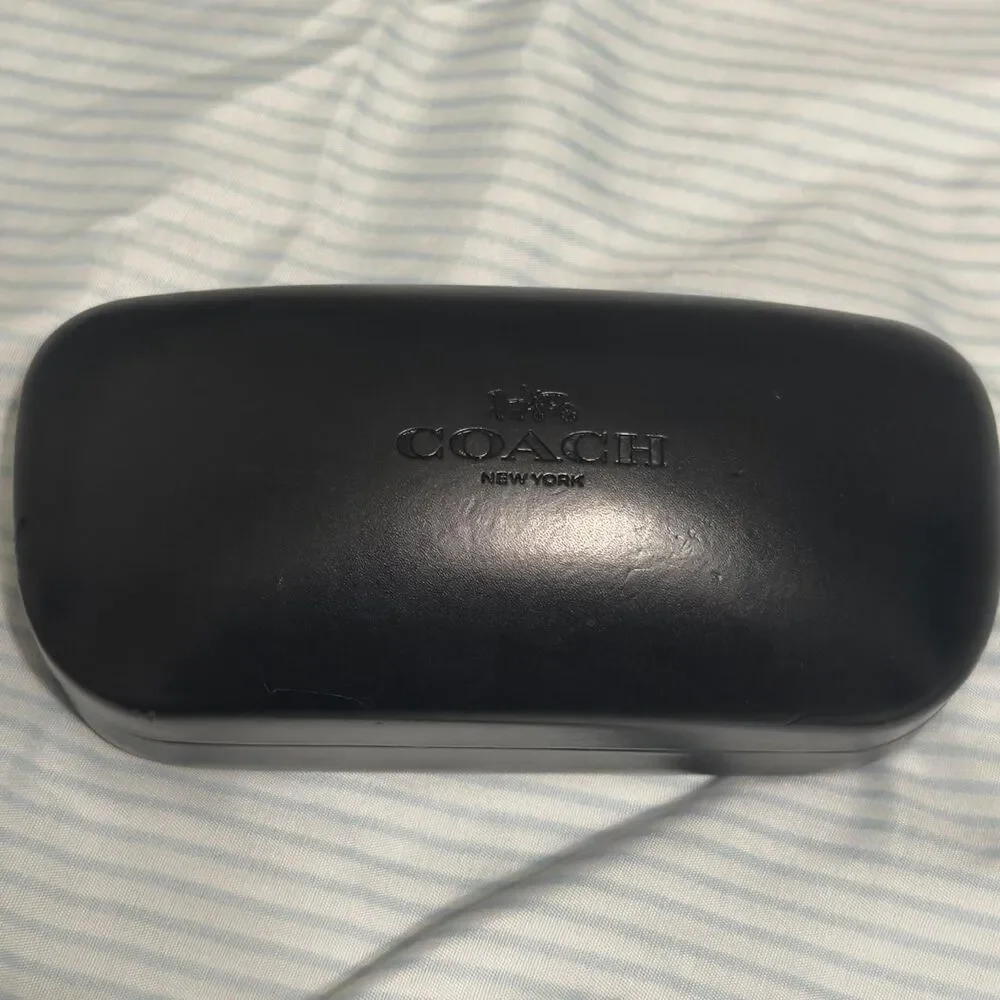 Coach black leather glasses case #coach #eyewear